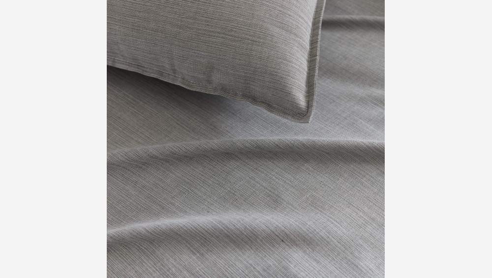 Drap housse en coton - 160 x 200 cm - Gris