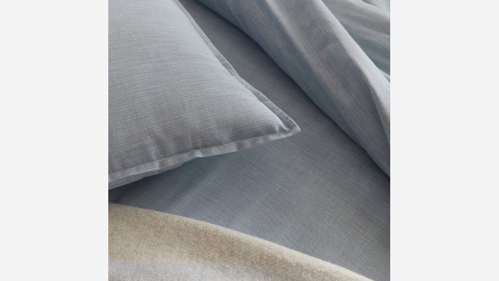 Drap housse en coton - 160 x 200 cm - Bleu clair