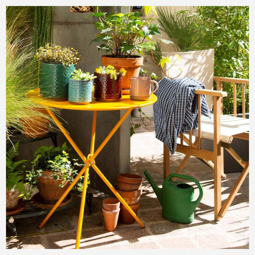 Table pliante de jardin en acier - Gris tourterelle