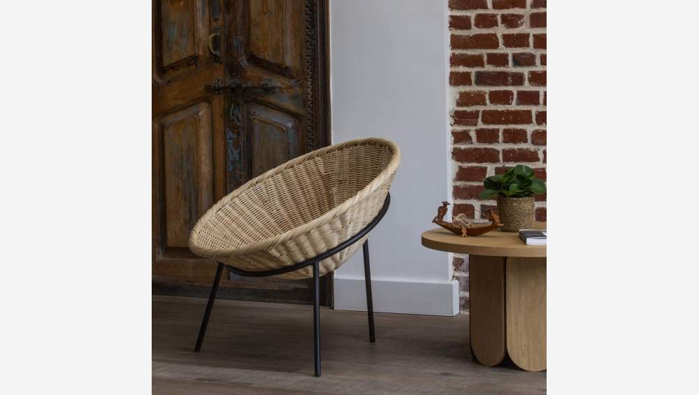 Fauteuil conique en rotin - Naturel