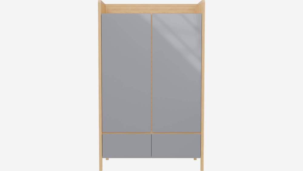 Armoire en chêne et bois laqué - Naturel et gris - Design by Chloé Le Cam