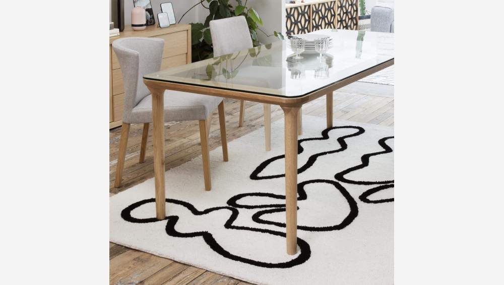 Tapis en laine tufté main - 170 x 240 cm - Noir et blanc - Design by Floriane Jacques