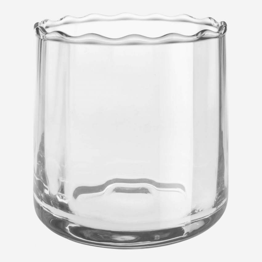 Vase en verre soufflé - 10 x 10 cm - Transparent