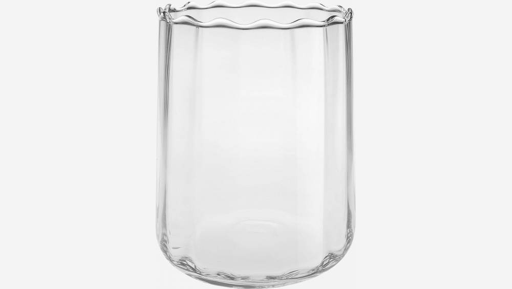 Vase en verre soufflé - 15 x 18 cm - Transparent