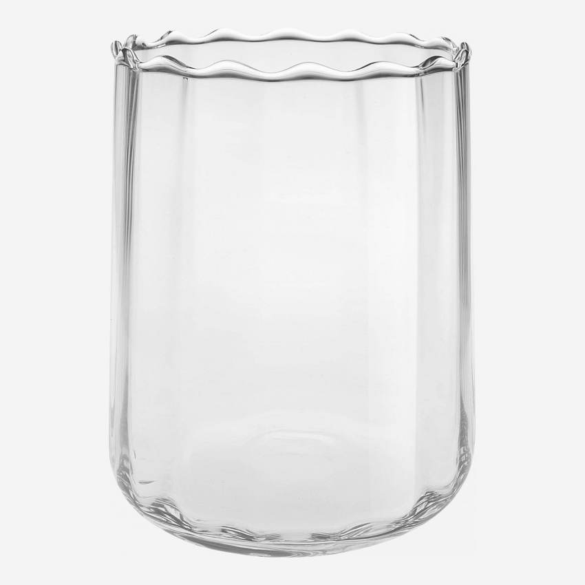 Vase en verre soufflé - 15 x 18 cm - Transparent