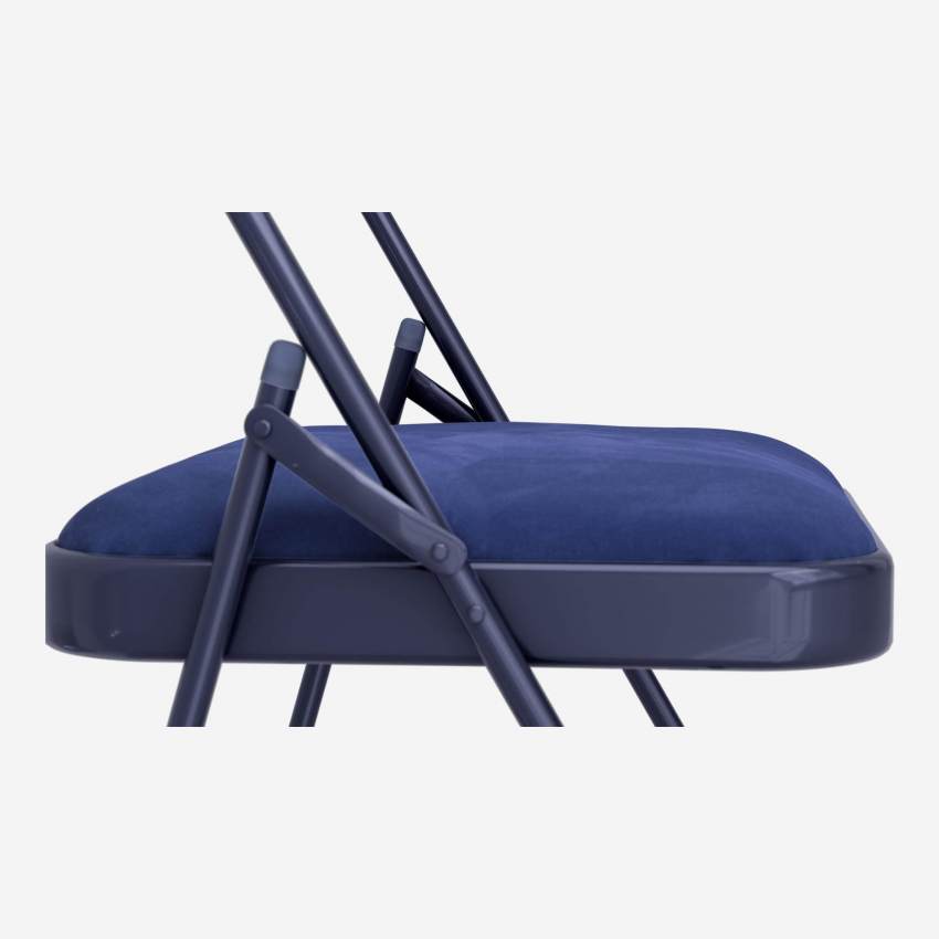 Chaise pliante en tissu - Bleu nuit