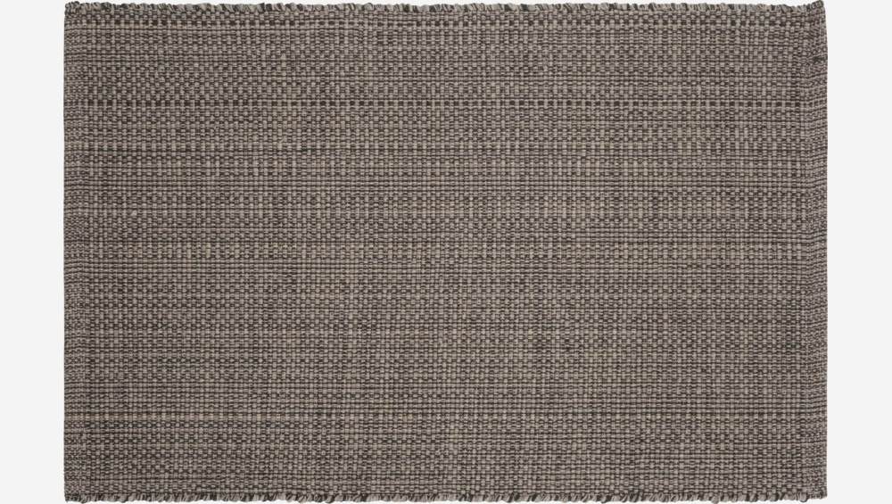 Tapis en coton tissé main - 60 x 90 cm - Gris