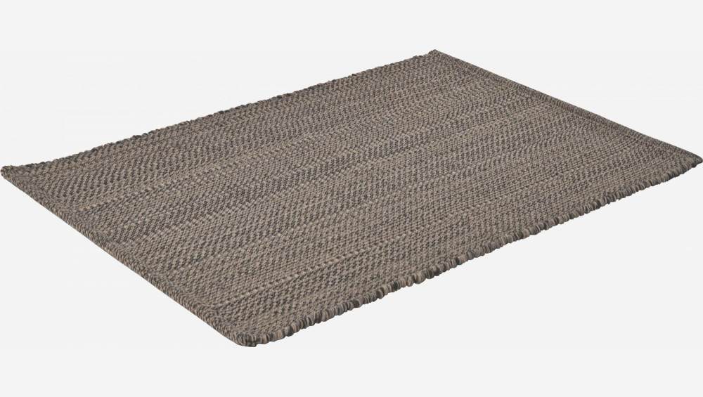 Tapis en coton tissé main - 60 x 90 cm - Gris