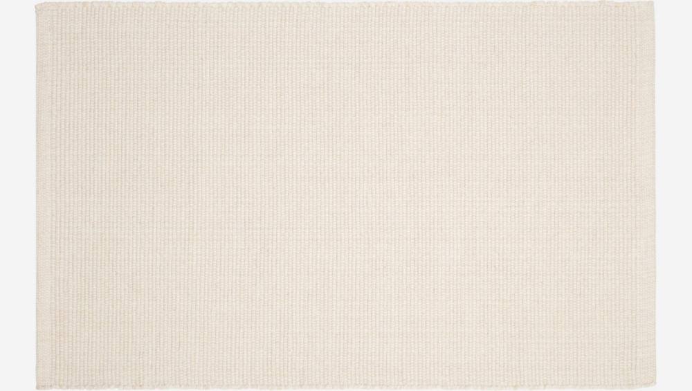 Tapis en coton tissé main - 60 x 90 cm - Beige