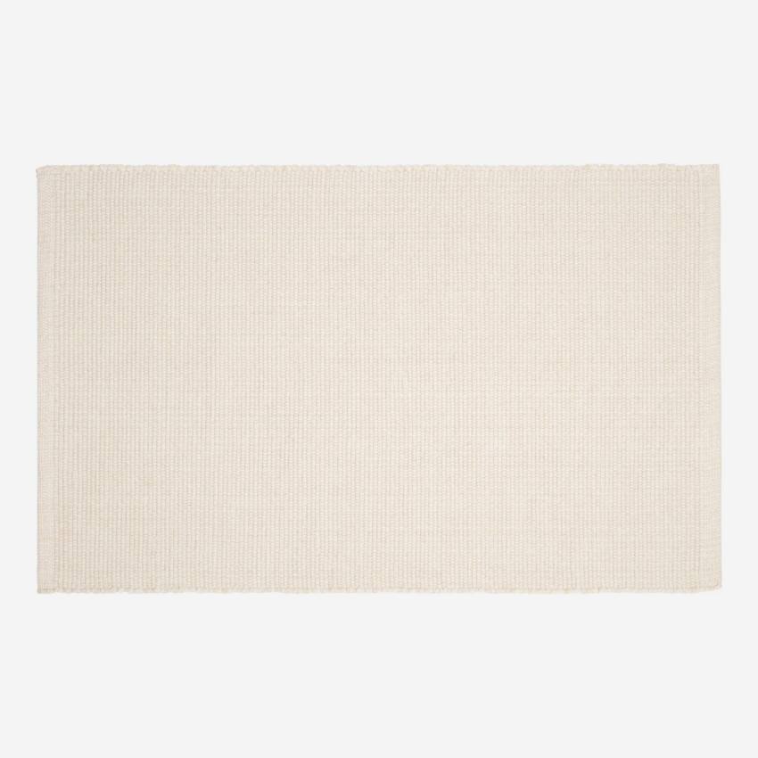 Tapis en coton tissé main - 60 x 90 cm - Beige