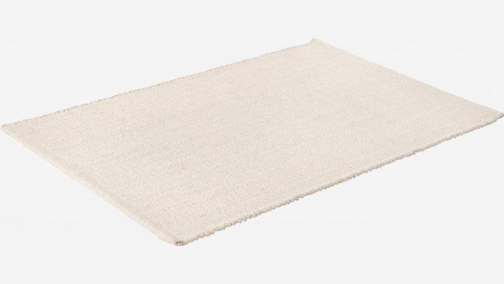 Tapis en coton tissé main - 60 x 90 cm - Beige