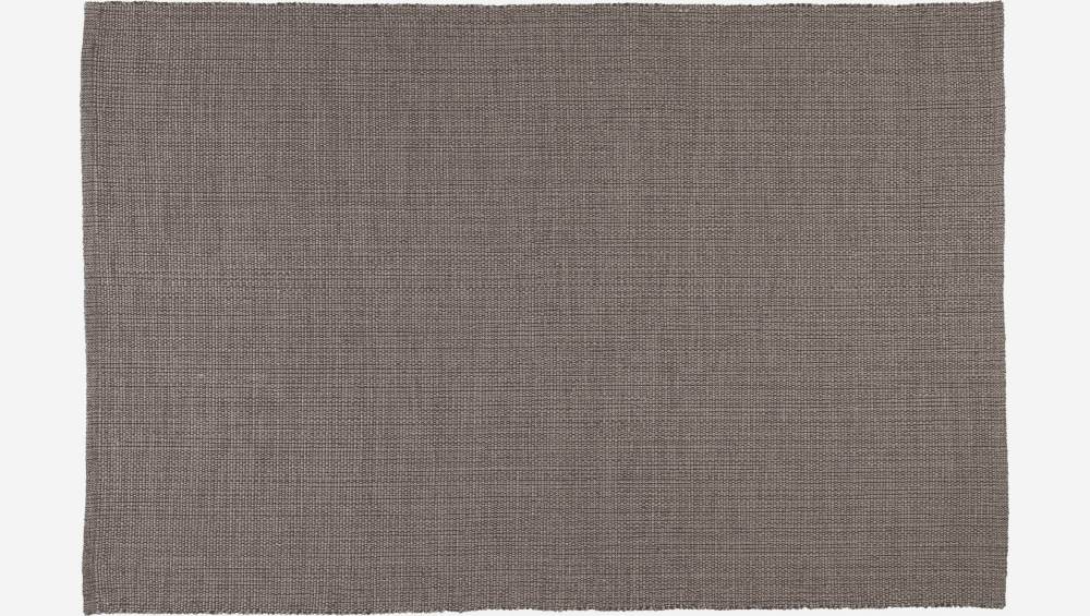 Tapis en coton tissé main - 120 x 180 cm - Gris