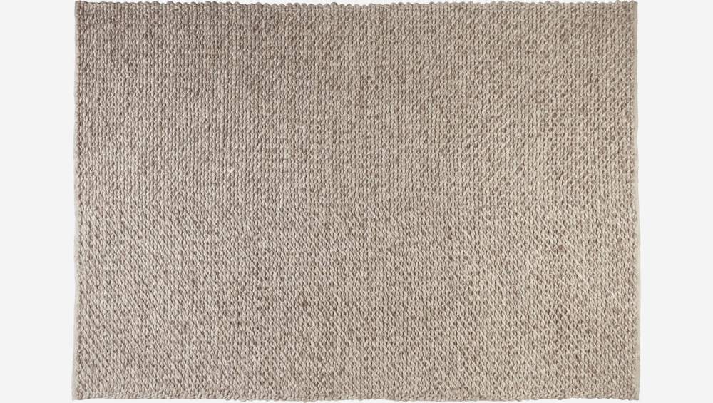 Tapis en laine noué main - 170 x 240 cm - Beige