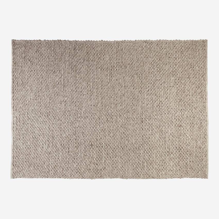 Tapis en laine noué main - 170 x 240 cm - Beige