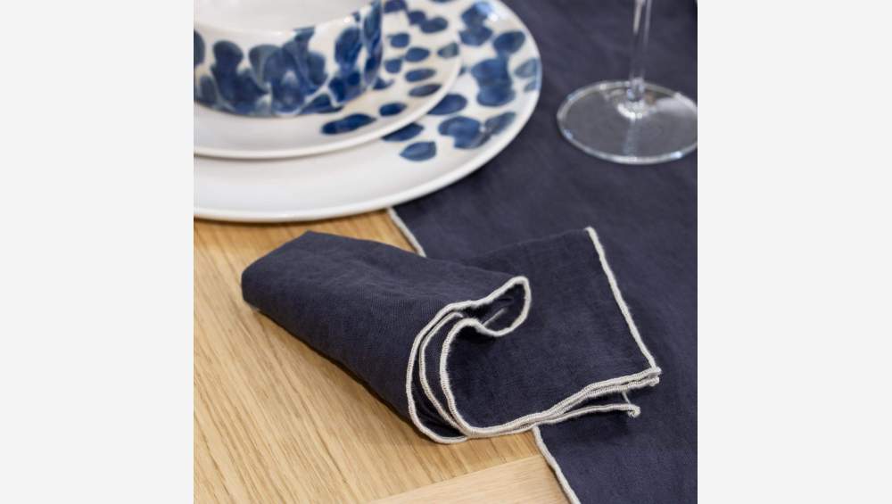 Lot de 2 serviettes de table en lin - 45 x 45 - Gris anthracite