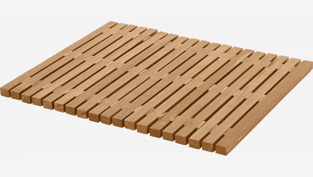 Tapis de bain caillebotis en bois - 45 x 59 cm - Naturel