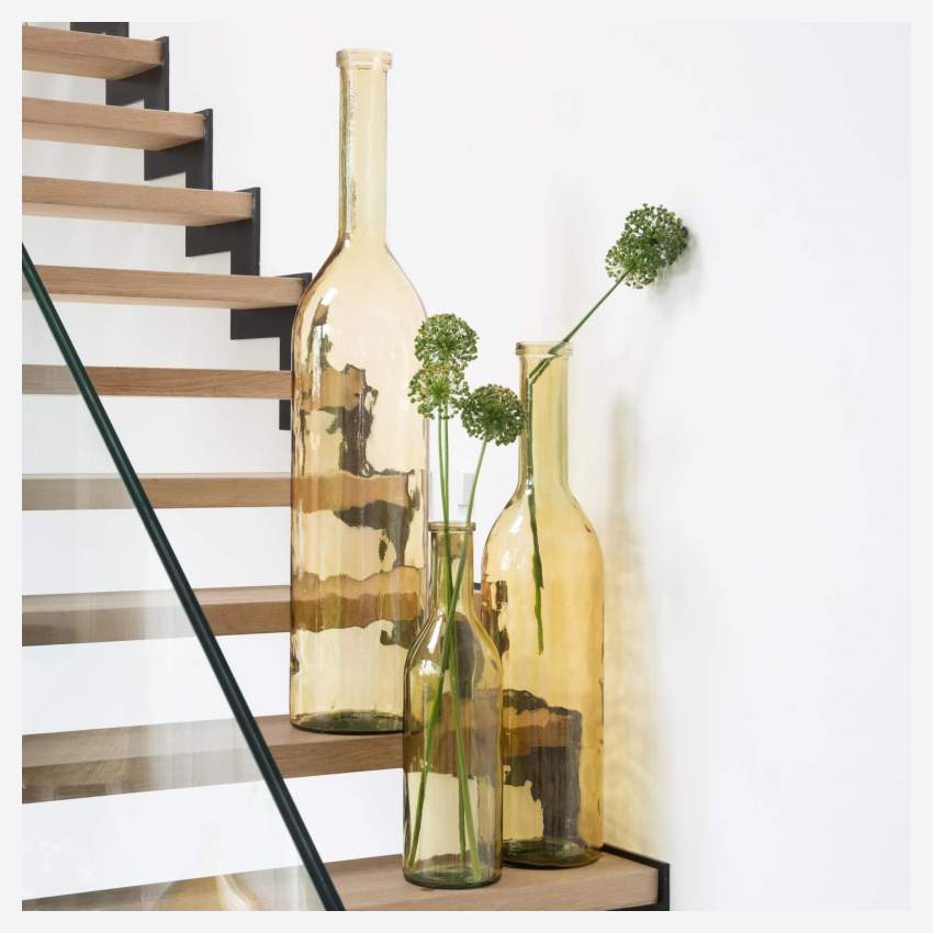 Vaso per bottiglie in vetro riciclato - 18 x 75 cm - Giallo