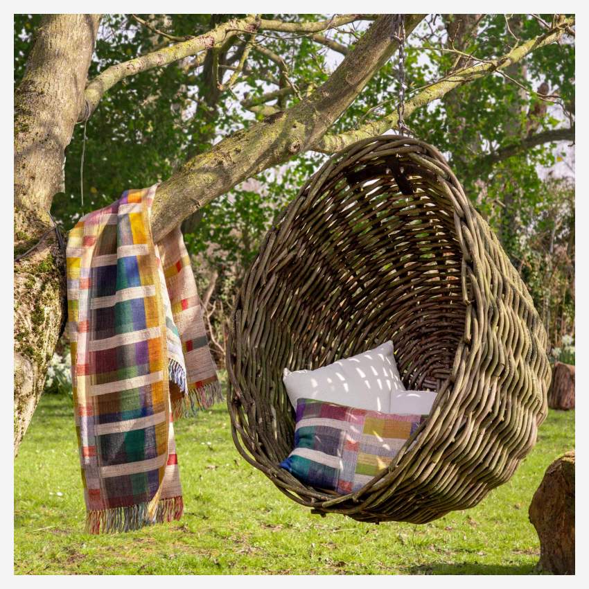 Coussin en laine et soie - 40 x 60 cm - Multicolore