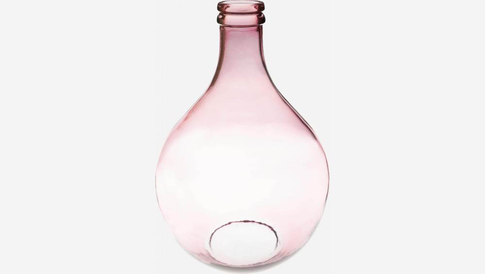 Jarrón damajuana de vidrio reciclado – 29 x 43 cm – Rosa