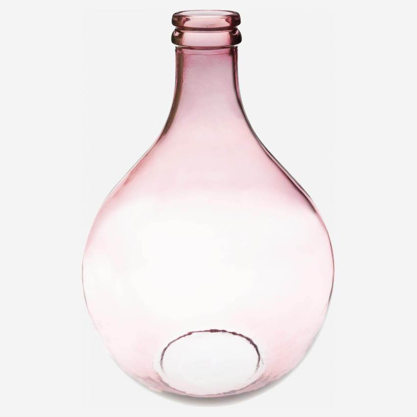 Usiole - Jarrón damajuana de vidrio reciclado – 29 x 43 cm – Rosa - Habitat