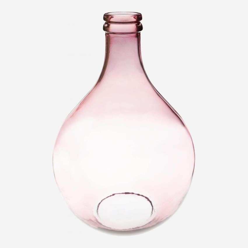 Vaas Dame Jeanne van gerecycled glas - 29 x 43 cm - Roze