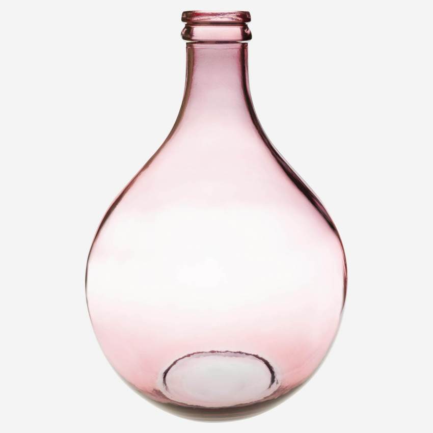 Vase dame jeanne en verre recyclé – 29 x 43 cm – Rose