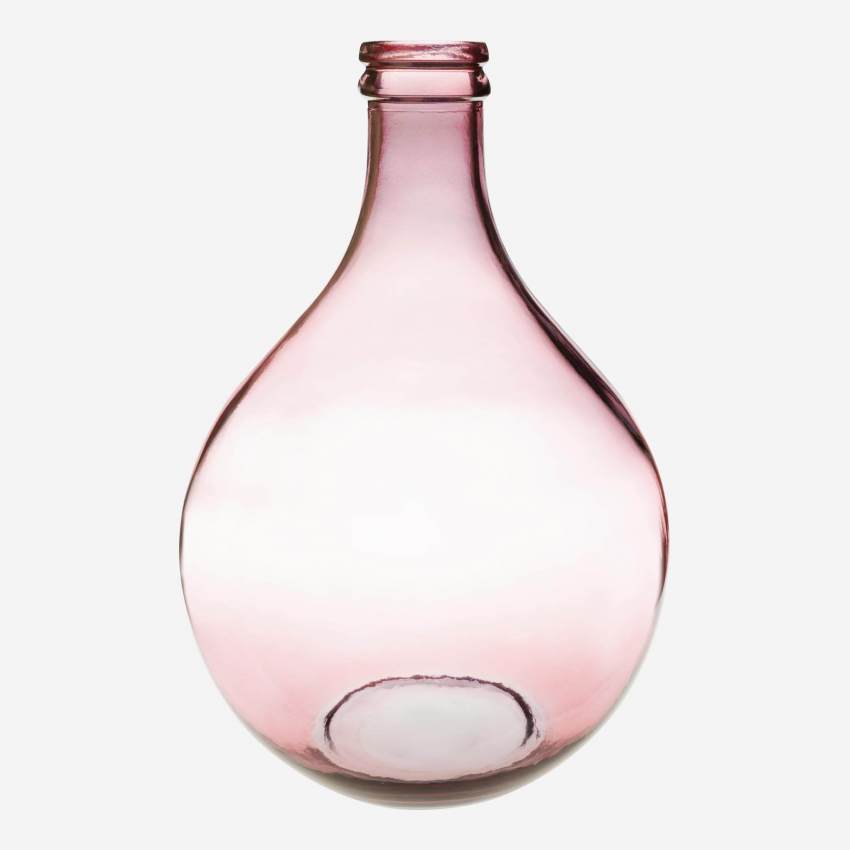 Vase dame jeanne en verre recyclé – 29 x 43 cm – Rose