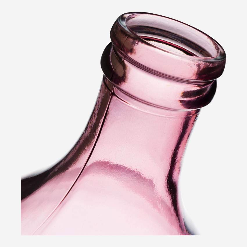 Vaas Dame Jeanne van gerecycled glas - 29 x 43 cm - Roze