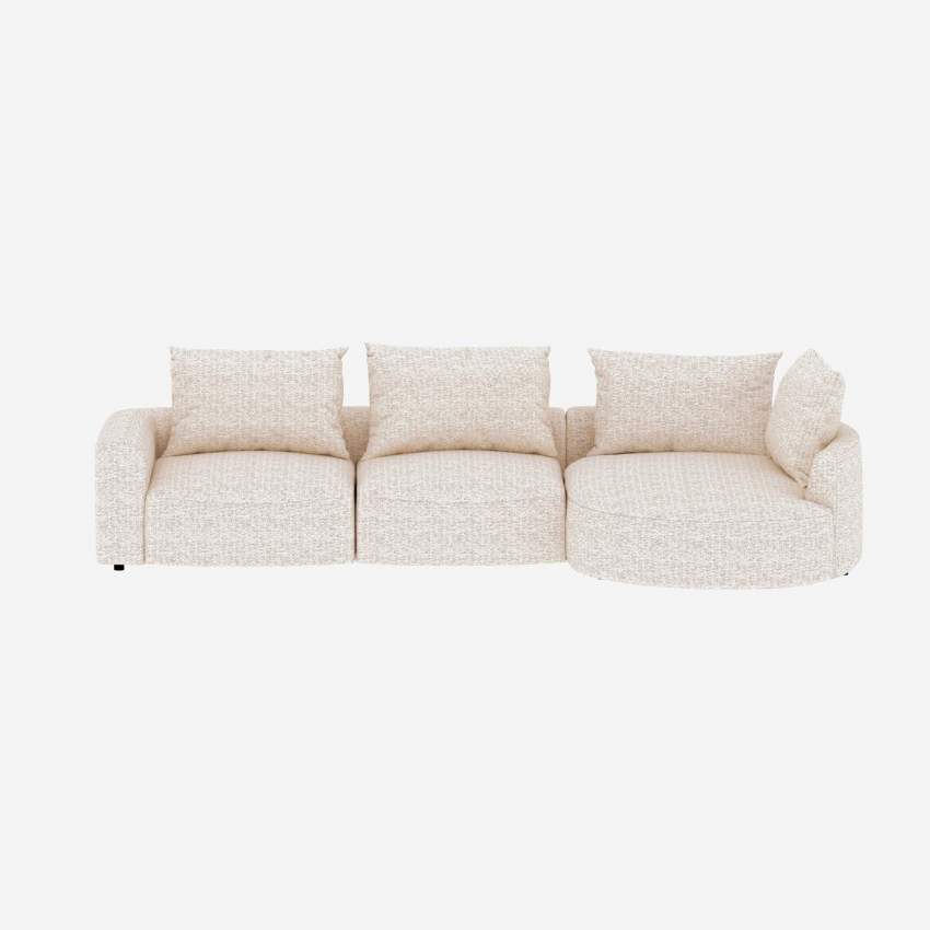 Canapé d'angle droit en tissu Bormio - Blanc albâtre 