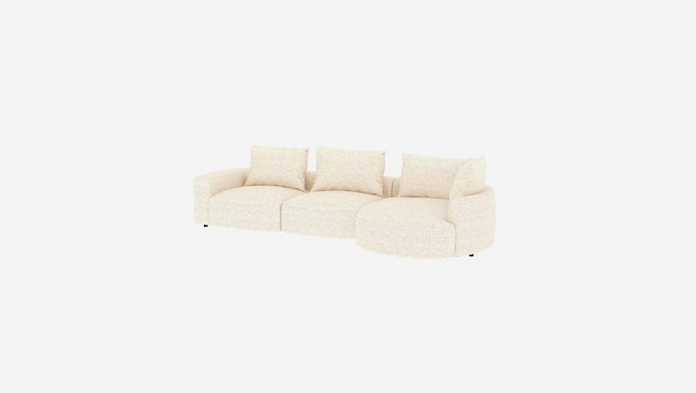 Canapé d'angle droit en tissu Bormio - Blanc albâtre 