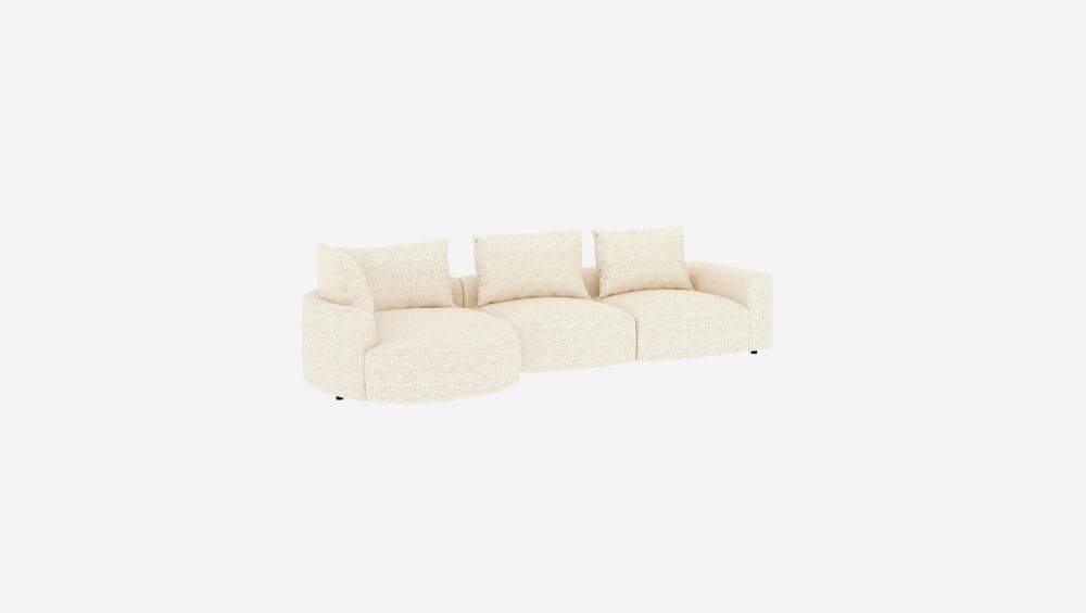 Canapé d'angle gauche en tissu Bormio - Blanc albâtre 