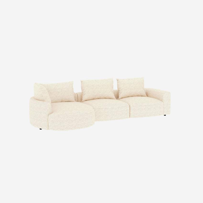 Canapé d'angle gauche en tissu Bormio - Blanc albâtre 