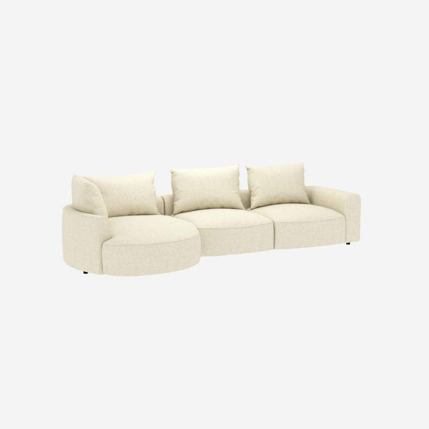 Canapé d'angle gauche en tissu Venezia - Blanc craie 