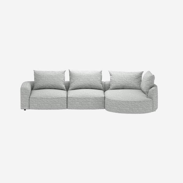 Canapé d'angle droit en tissu Alba - Gris brume 