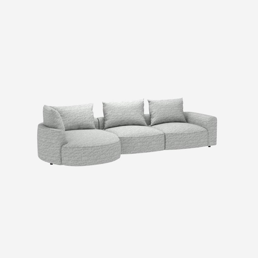 Canapé d'angle gauche en tissu Alba - Gris brume 