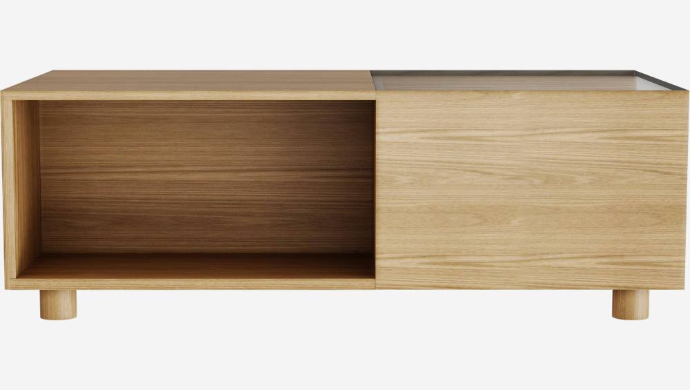 Table basse en chêne et verre - Design by Marie Matsuura