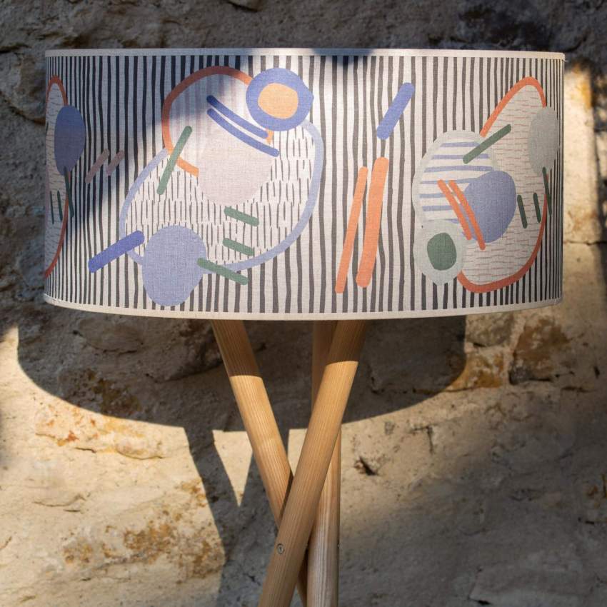 Leuchtenschirm aus Baumwolle – 50 x 24 cm – Muster by Floriane Jacques