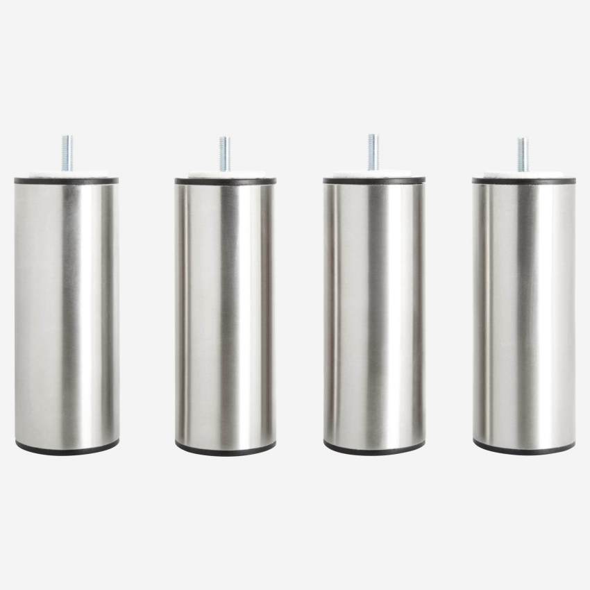 Set di 4 piedi cilindrici in metallo per letto - 16 cm