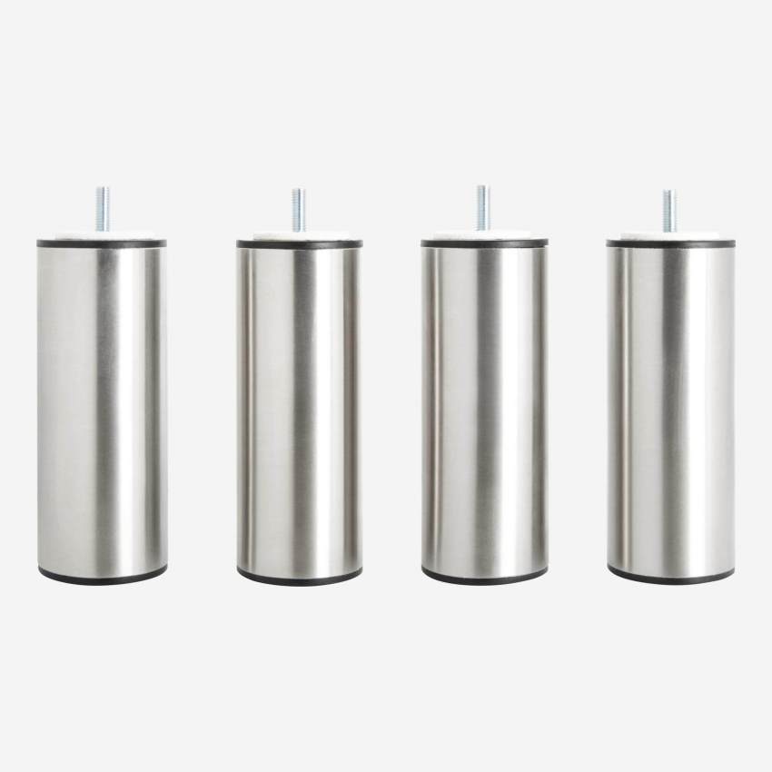 Set di 4 piedi cilindrici in metallo per letto - 16 cm