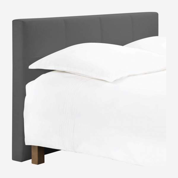 Tête de lit pour sommier en 140 cm en tissu gris souris