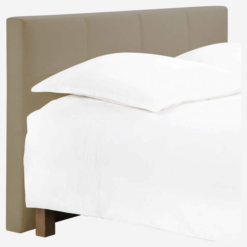 Tête de lit pour sommier en 140 cm en tissu beige clair