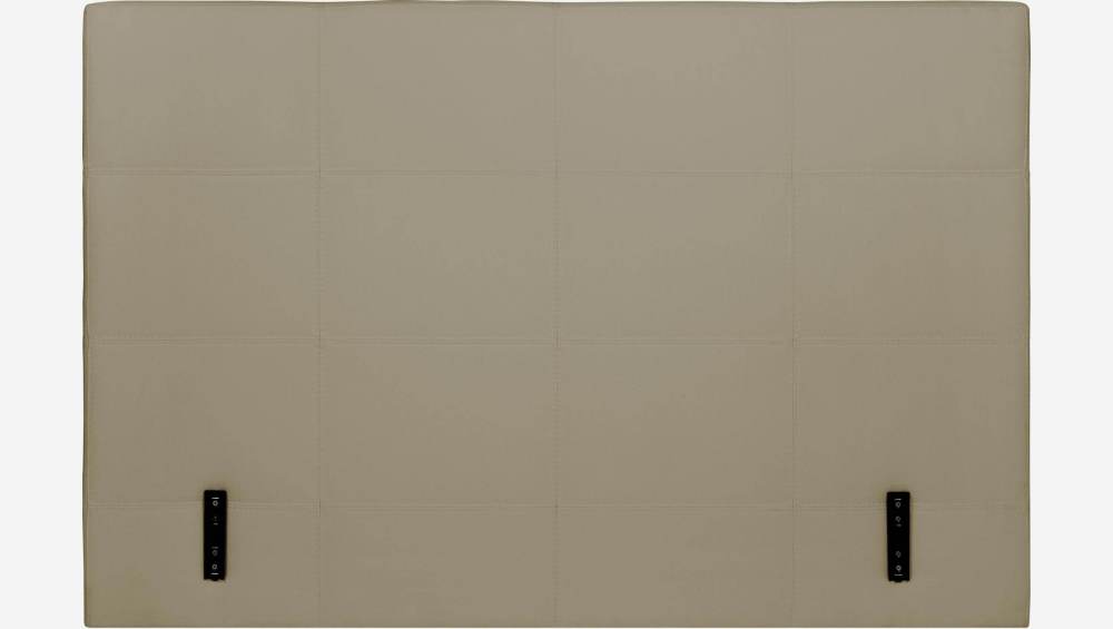 Testiera letto per rete da 160 cm in tessuto beige chiaro