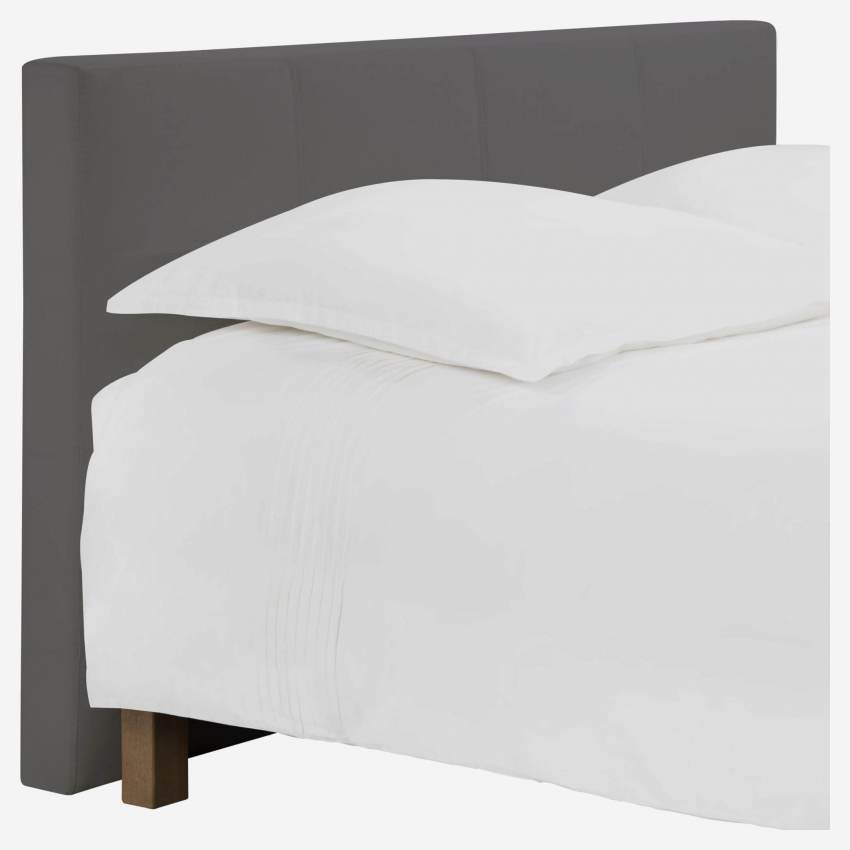 Tête de lit pour sommier en 180 cm en tissu gris souris