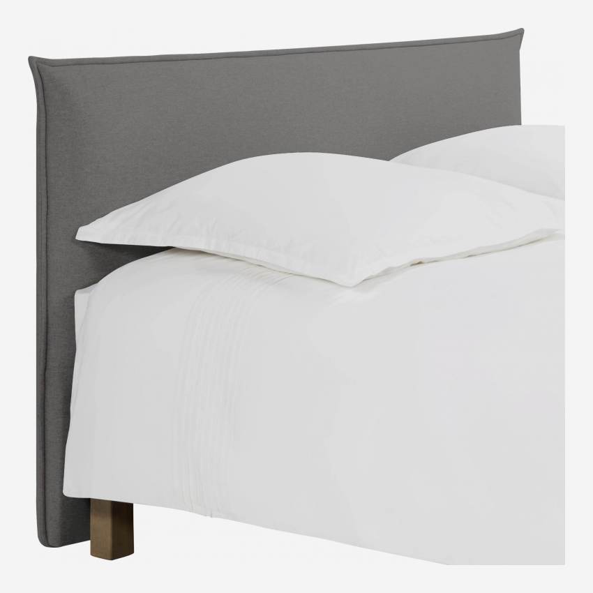 Tête de lit pour sommier en 140 cm en tissu - Gris clair