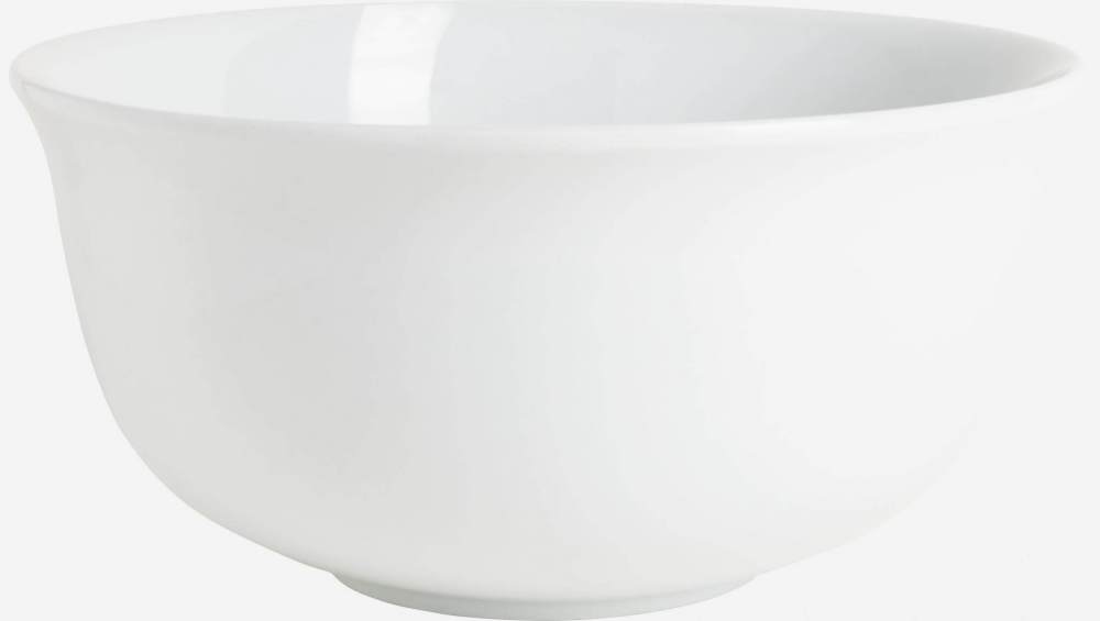 Taça de porcelana branca de 19 cm
