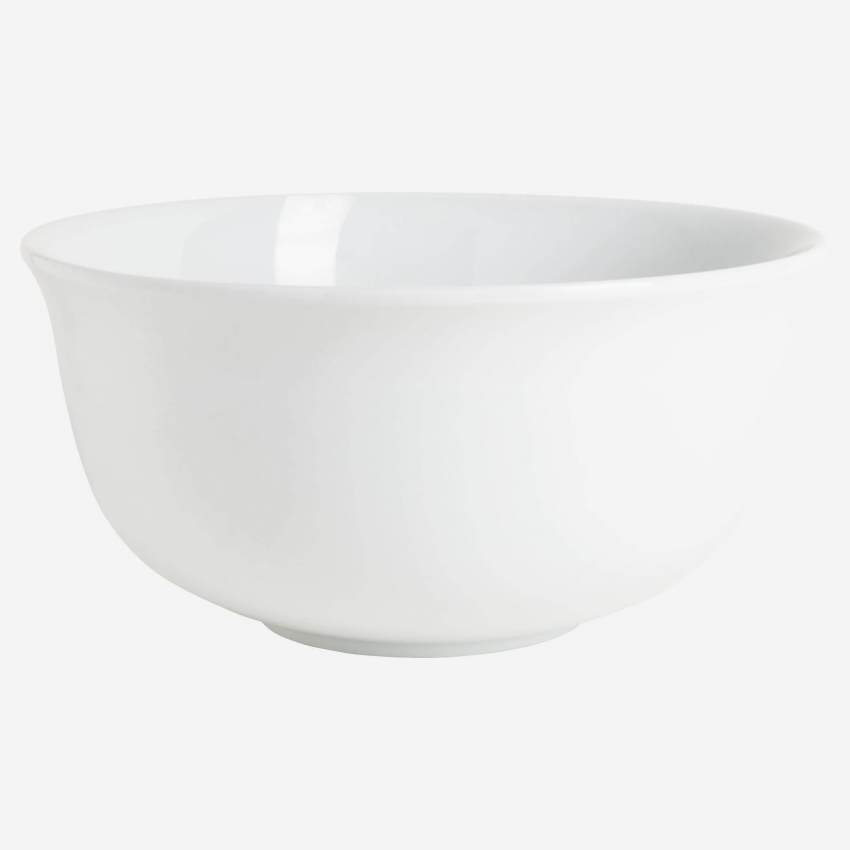 Taça de porcelana branca de 19 cm