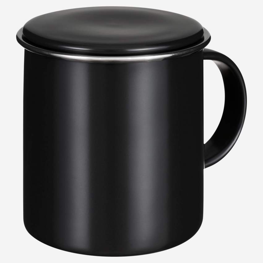 Mug met filter van zwart porselein