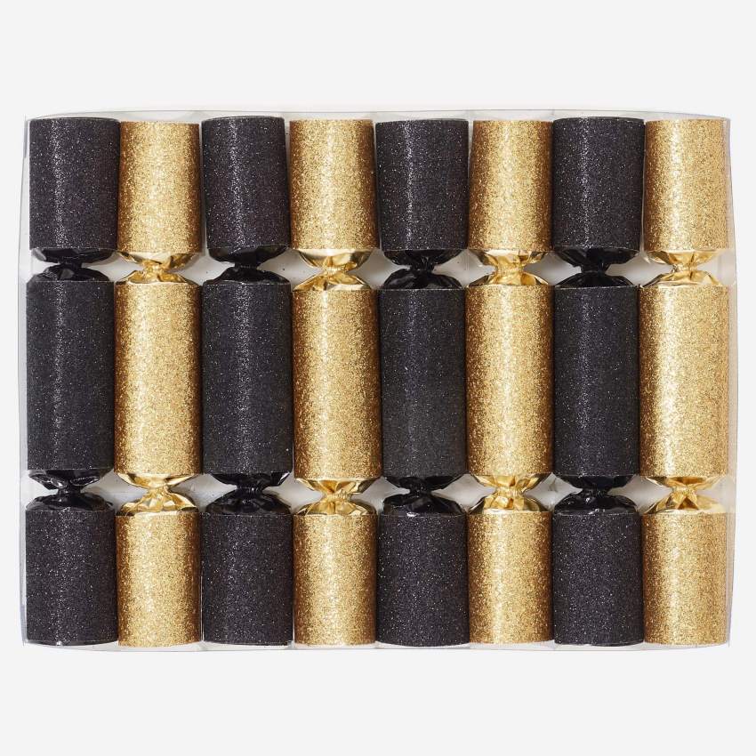 8 mini crackers - Zwart en Goud
