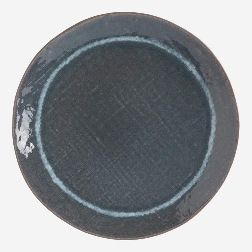 Flacher Teller aus Porzellan - 27 cm - Blau