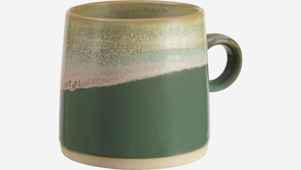 Tasse aus Sandstein mit reaktiver Glasur - Grün - 350 ml